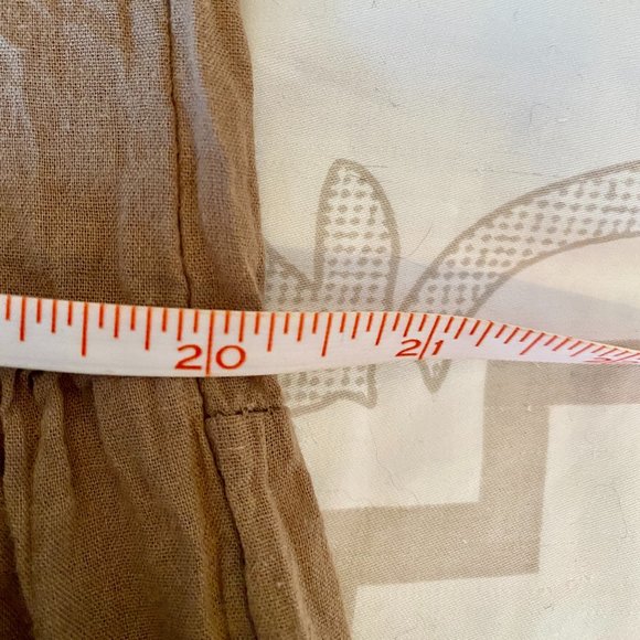 100% Cotton French Peasant Cottagecore Tan Dress - Picture 4 of 11